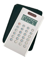 Kalkulator Slim Elegance o rozmiarze karty kredytowej w etui